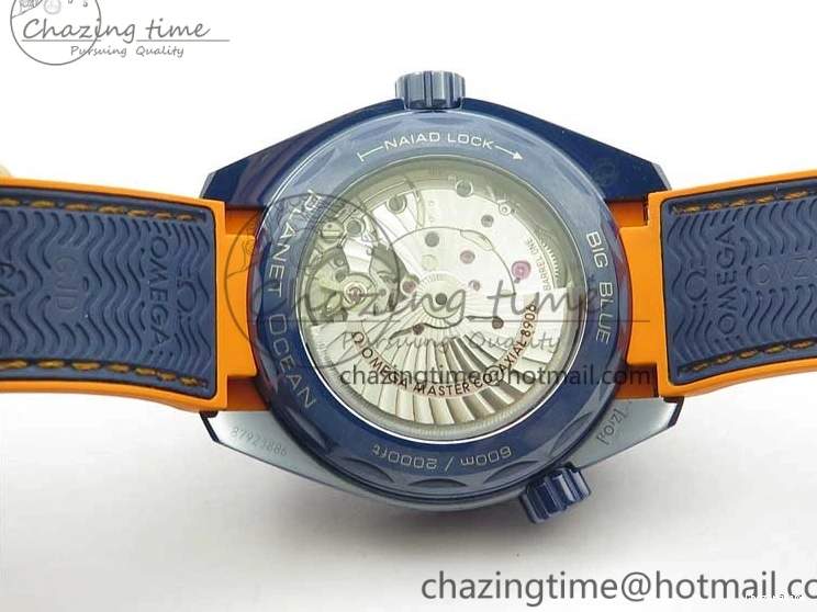 0316 Planet Ocean 45.5mm Big Blue Real Ceramic VSF 1:1 Best Edition on Blue Rubber Strap A8906 Super Clone Unique 7896